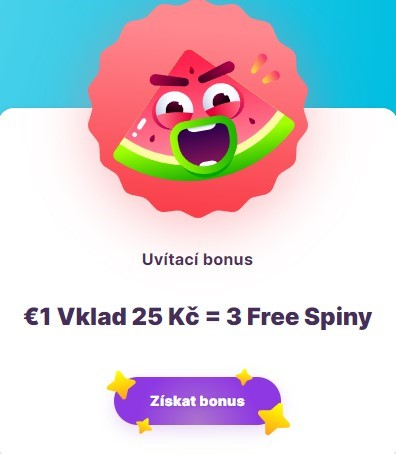 3 free spiny za každých vložených 25 Kč